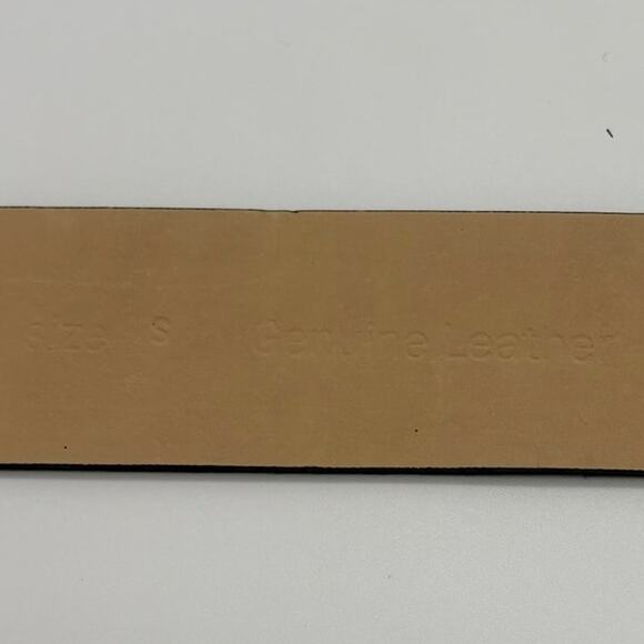 Banana Republic Snake Embossed Leather Belt Gold Buckle Size S Black main image 4